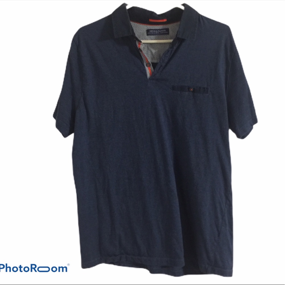 Denim & Flower polo shirt